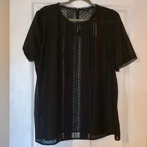Ann Taylor Black Short Sleeve Blouse